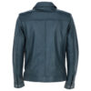 Men's Leather Bomber Jacket Navy