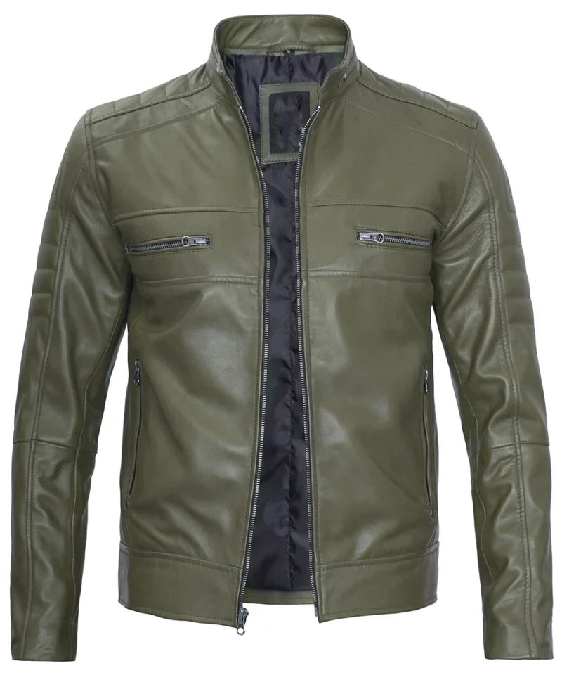mens cafe racer real leather jacket