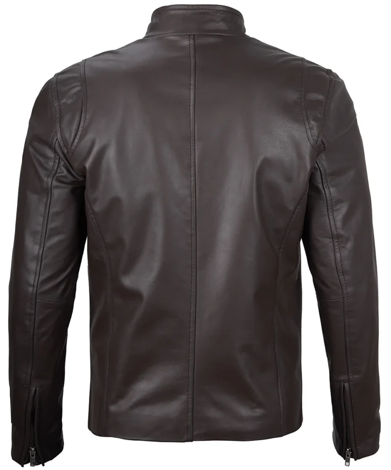 clinton mens dark brown cafe racer