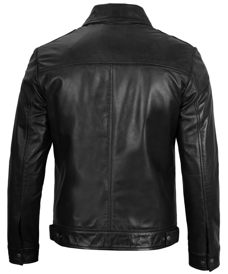 Men's Harrington Black Leather Jacket