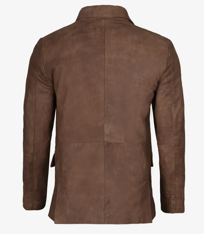 Lambskin Snuff Men's Brown Leather Blazer