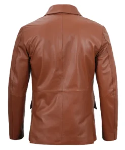 Men's Brown Cognac Real Leather Blazer