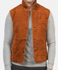 Men's Brown Suede Vest