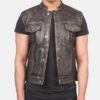 Men's Distressed Brown Leather Vest