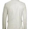 Men's Off White Real Leather Blazer Jacket