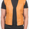 Men's Tan Brown Leather Vest