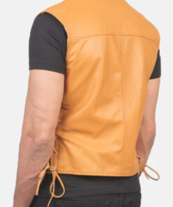 Men's Tan Brown Leather Vest
