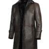 Men's Dark Brown Real Leather Shearling Coat