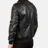 Men's Black Agent Shadow Leather Bomber Jacket