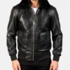 Men's Airin G-1 Black Leather Bomber Jacket