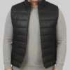 Men’s Christopher Black Puffer Leather Vest