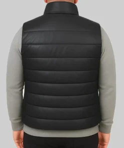 Men’s Black Christopher Puffer Leather Vest