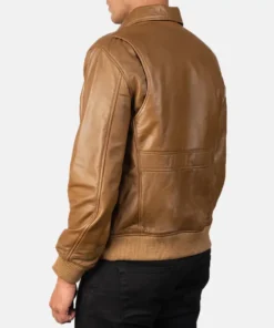 Men's Olive Coffmen Brown A2 Leather Bomber Jacket