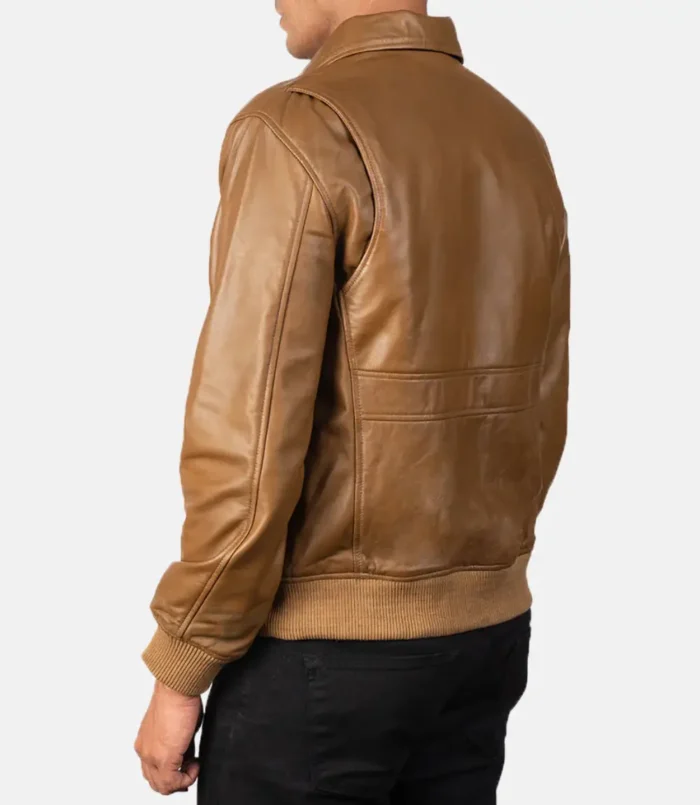 Men's Olive Coffmen Brown A2 Leather Bomber Jacket