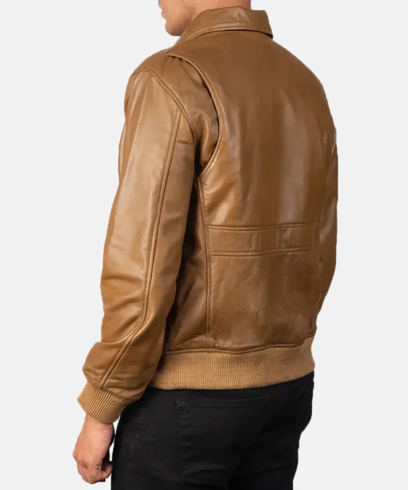 Men's Olive Coffmen Brown A2 Leather Bomber Jacket