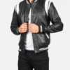 Men's Dantee Black Leather Varsity Jacket