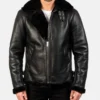Men's Francis B-3 Black Leather Bomber Jacket