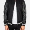 Men's Black Harrison Hybrid Varsity Jacket