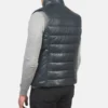 Men's Blue Reeves Leather Puffer Vest
