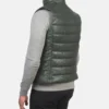 Men's Green Reeves Leather Puffer Vest
