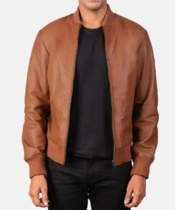 Men's Shane Brown Leather Bomber Jacket