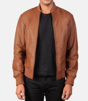 Men's Shane Brown Leather Bomber Jacket