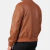 Men's Brown Shane Leather Bomber Jacket