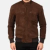 Men's Sven Mocha Suede Bomber Jacket