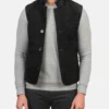Men's Tony Black Suede Vest