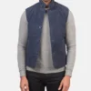 Men's Tony Blue Suede Vest