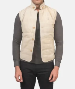 Men's Tony Off-White Suede Vest