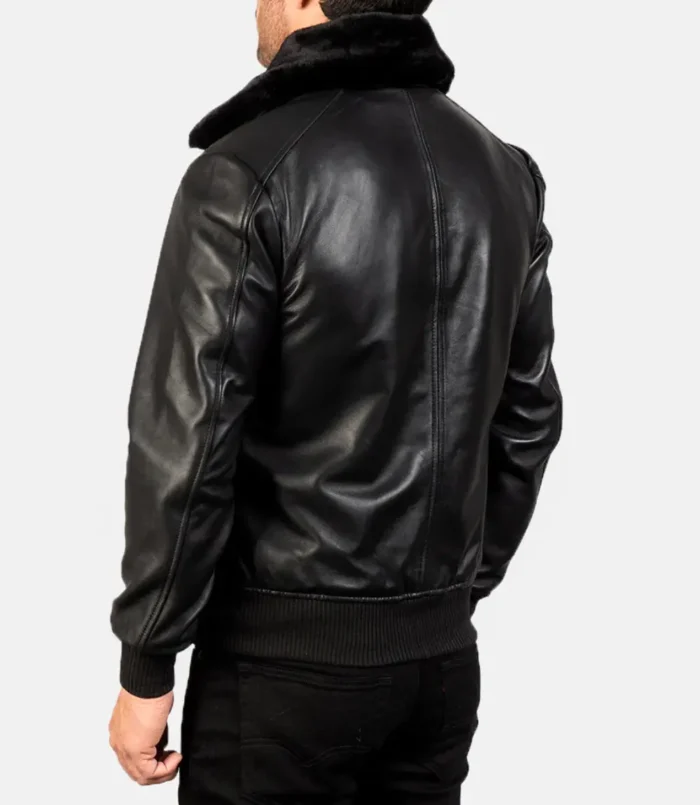 Men's Black Airin G-1 Leather Bomber Jacket