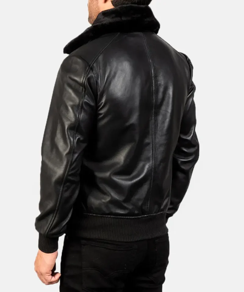 Men's Black Airin G-1 Leather Bomber Jacket