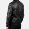 Men's Black Bomia Ma-1 Leather Bomber Jacket