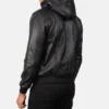 Men's Black Bouncer Biz Leather Bomber Jacket