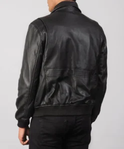 Men's Black A2 Coffmen Leather Bomber Jacket  