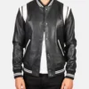 Men’s Dantee Black Leather Varsity Jacket