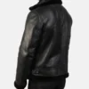 Men's Black Francis B-3 Leather Bomber Jacket