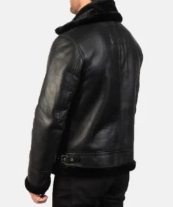 Men's Black Francis B-3 Leather Bomber Jacket