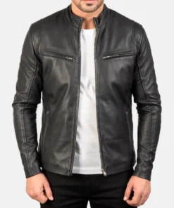 Men's Ionic Black Leather Jacket