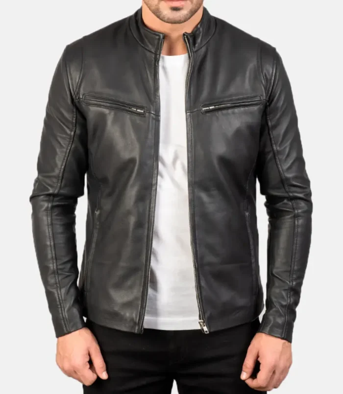Men's Ionic Black Leather Jacket