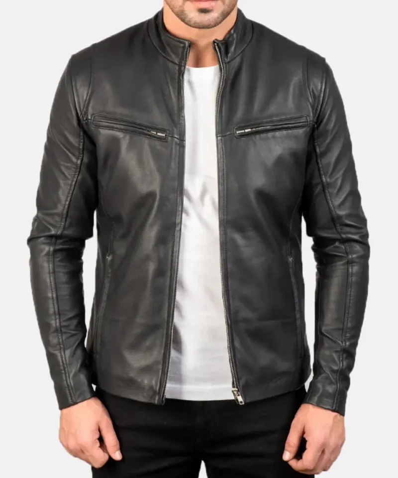 Men's Ionic Black Leather Jacket