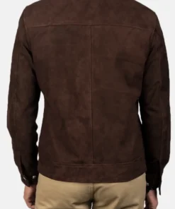 Men's Mocha Suede Plain Bomber Jacket
