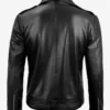 Men's Black Negan Asymmetrical Belted Biker Leather Jacket