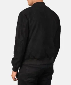 Men's Black Shane Suede Bomber Jacket