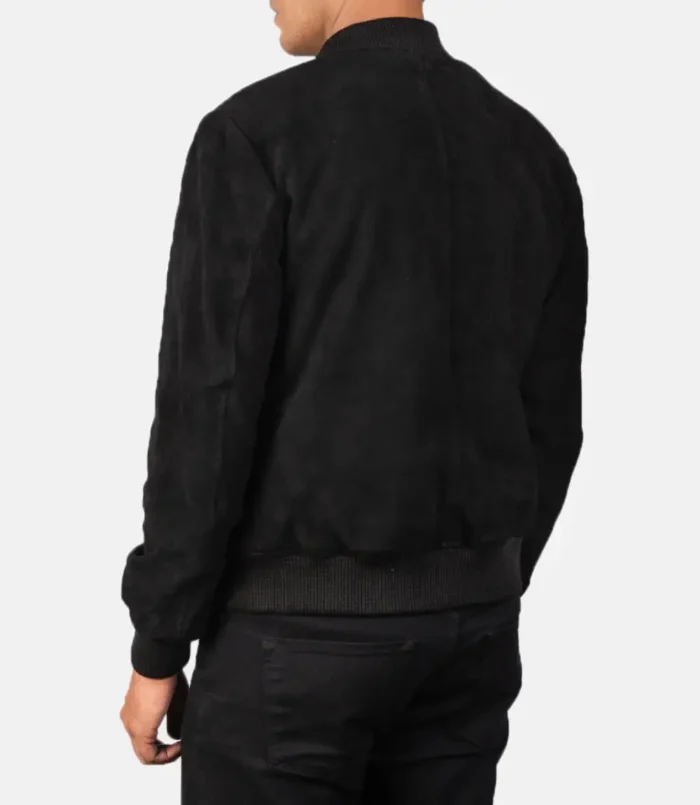 Men's Black Shane Suede Bomber Jacket