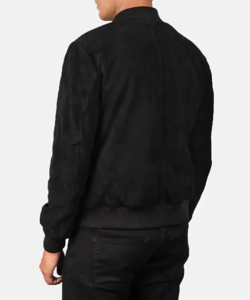 Men's Black Shane Suede Bomber Jacket