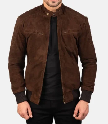 Men's Sven Mocha Suede Bomber Jacket