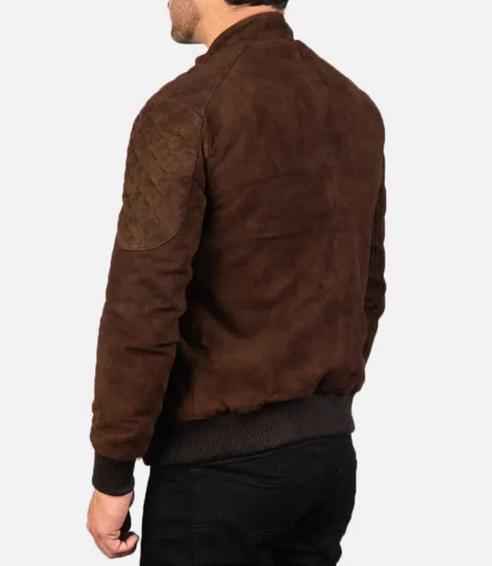 Men's Mocha Sven Suede Bomber Jacket
