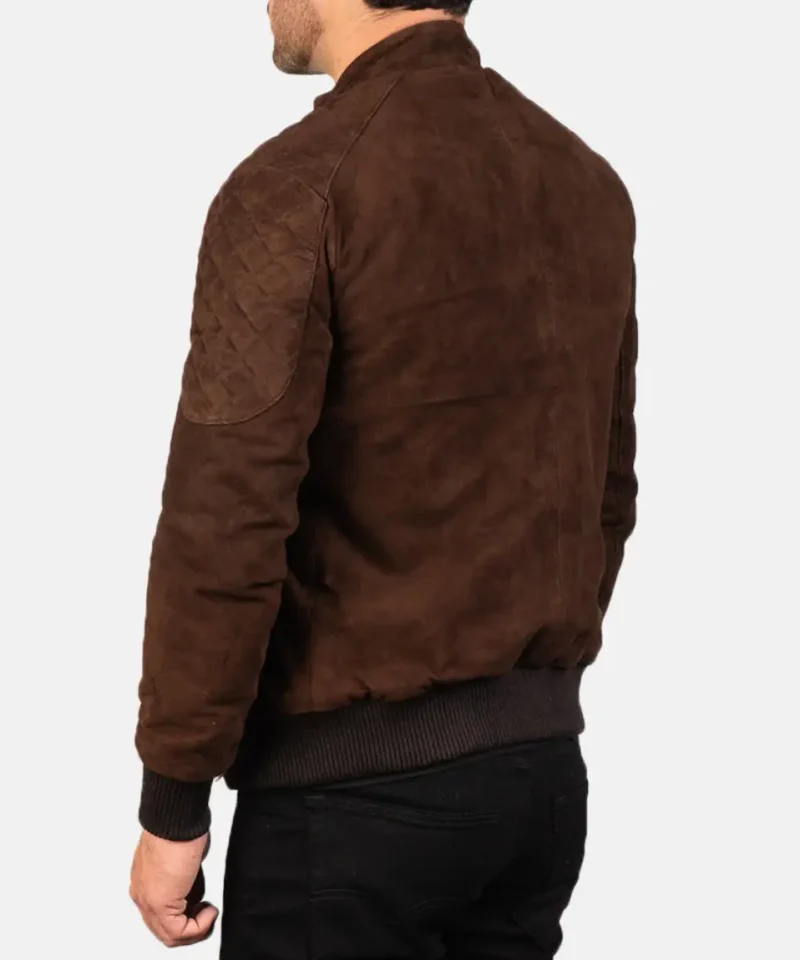 Men's Mocha Sven Suede Bomber Jacket